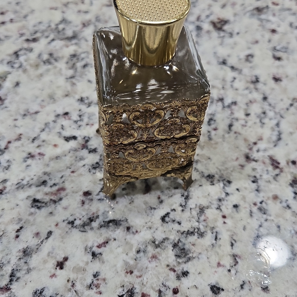 Vintage Ornate Gold Perfume Bottle